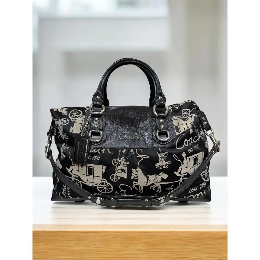 Y2K Coach F15653 Ashley 1941 Horse & Carriage Satchel Bag & Pleated Wristlet